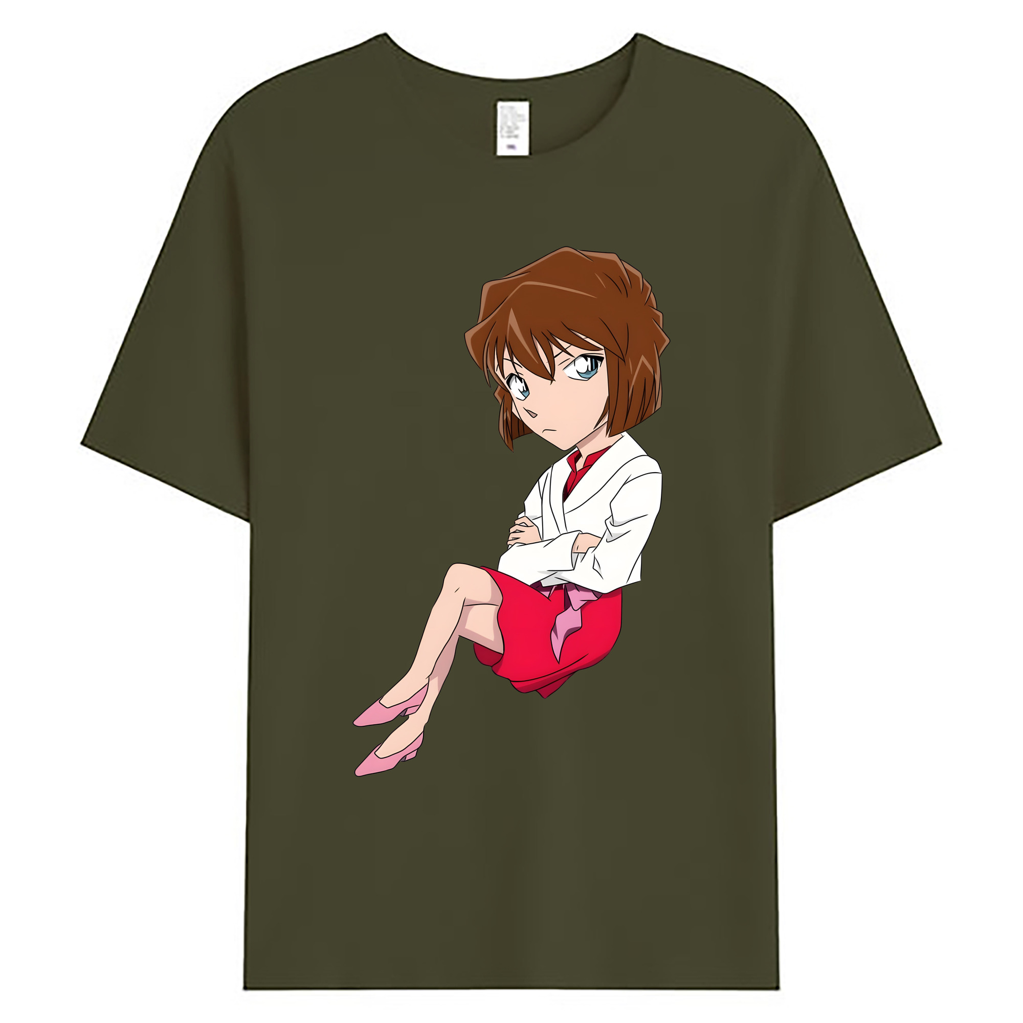 （画像用） 名探偵コナン 灰原 哀 はいばら あい Detective Conan Anita Hailey、Vi Graythorn Haibara Ai 綿100％ メンズ半袖Tシャツ｜肌触りやわらか＆通気性